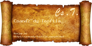 Csanády Teofila névjegykártya